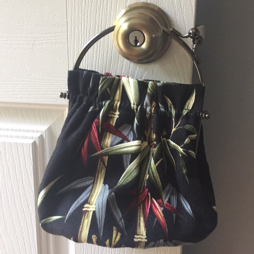 Bamboo print small handbag